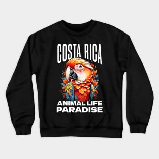 Rainforest Rainbow: A Costa Rican Adventure with Macaws Crewneck Sweatshirt